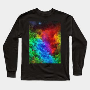 Psychedelic Nebula Space Clouds Long Sleeve T-Shirt